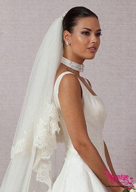 2025 2013 Duvak, dantelli uzun